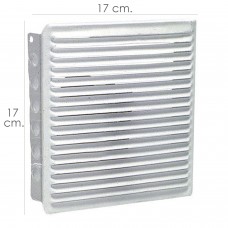 Grelha de ventilação embutida 17x17 cm. Lacado Branco