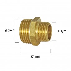 Redutores contrafortes Pulidos 3/4 A 1/2 '