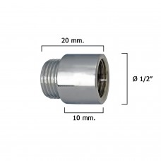 Cromo Alargadera Rodada 1/2 'x 10