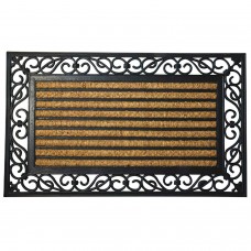 Coco Fiber e listras capacho de borracha 45x75 cm.