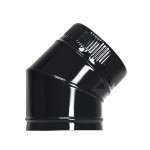 Elbow Fogão Cor Preto Vitrified 200 mm. 45 °.