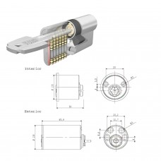 Tesa Cilindro Security T6TS 40 Cilindro Redondo com came curto