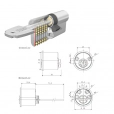 Tesa Cilindro de segurança T6TS Rf Cilindro redondo com came curto