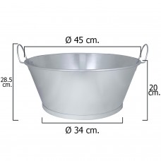 Banheira Galvanizado 18 '45x20 cm. 22 litros