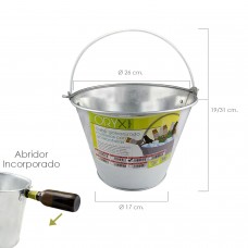 Zinco zinco metal cubo Multipurpose 6 litros 26 x 17 x 19 (alt.) Cm. com garrafas abertas