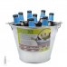 Zinco zinco metal cubo Multipurpose 6 litros 26 x 17 x 19 (alt.) Cm. com garrafas abertas