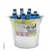 Cubo Zinco 8 Litros Multiusos de metal galvanizado 25 x 19 x 22 (alt.) Cm. com garrafas abertas