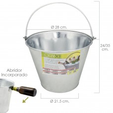 Cubo do metal de zinco zinco Multipurpose 10 litros 28 x 21,5 x 24 (alt.) Cm. com garrafas abertas