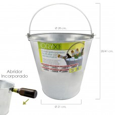 Cubo do metal de zinco zinco Multipurpose 14 Litros 28 x 21 x 28 (alt.) Cm. com garrafas abertas