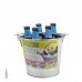 Zinco O zinco metal Cube Multipurpose 4 Litro 20,5 x 18 x 15,5 (alt.) Cm. com garrafas abertas