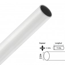 Lacado Branco gabinete bar Redondo 12 mm.Ø (Barra 4,0 metros)