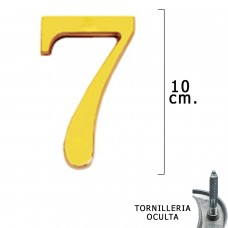 número de bronze '7' 10 cm. com parafusos escondido (bolha 1 parte)