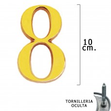número de bronze '8' 10 cm. com parafusos escondido (bolha 1 parte)