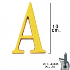 carta de bronze 'A' 10 cm. com parafusos escondido (bolha 1 parte)