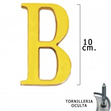 carta de bronze 'B' 10 cm. com parafusos escondido (bolha 1 parte)