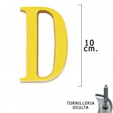 carta de bronze 'D' 10 cm. com parafusos escondido (bolha 1 parte)