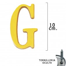 carta de bronze 'G' 10 cm. com parafusos escondido (bolha 1 parte)