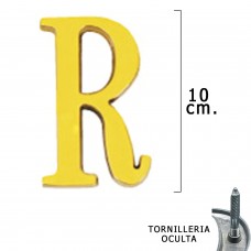 carta de bronze 'R' 10 cm. com parafusos escondido (bolha 1 parte)