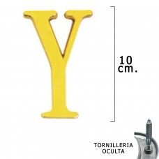carta de bronze 'Y' 10 cm. com parafusos escondido (bolha 1 parte)