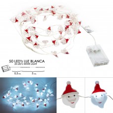 Luzes de Natal Baterias 50 Leds Papai Noel