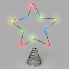 Luces Navidad Estrella Arbol Navidad Luz Multicolor 10 Leds. Uso Interno Protección IP20. 2 Baterias AA