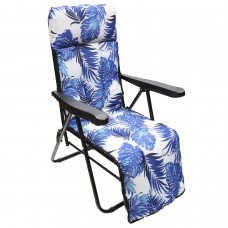 Silla Playa Acolchada Acero 5 Posiciones con Reposapies