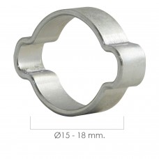 Braçadeira com duas orelhas Ø 15-18 mm.