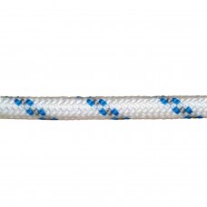 Corda trançada de poliéster branco / azul 5 mm. Bobina de 200 m.