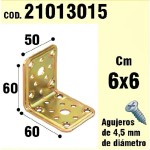 Ângulo de suporte de madeira 50x 60x 60 mm.