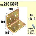 Ângulo de suporte de madeira 100 x 100 x 100 mm.
