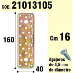 Suporte Parra Placa Dicromada em Madeira 40x160 mm.