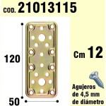 Suporte de madeira Placa dicromada 50x120 mm.