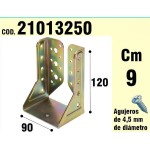Suporte para madeira Asas interiores Bicromato 90 mm.