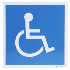 Poster para deficientes Azul branco 21x21 cm.
